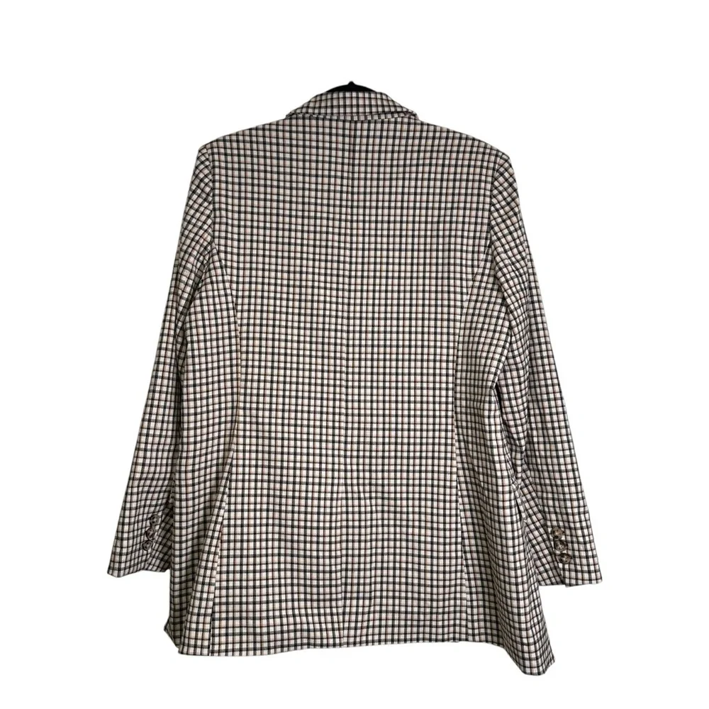 Marled L Cream Tan & Black Plaid Blazer - Picture 5 of 8